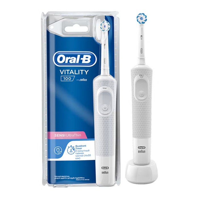 Oral B Vitality 100 Sensi Ultrathin Rechargeable Toothbrush (Clamshell)