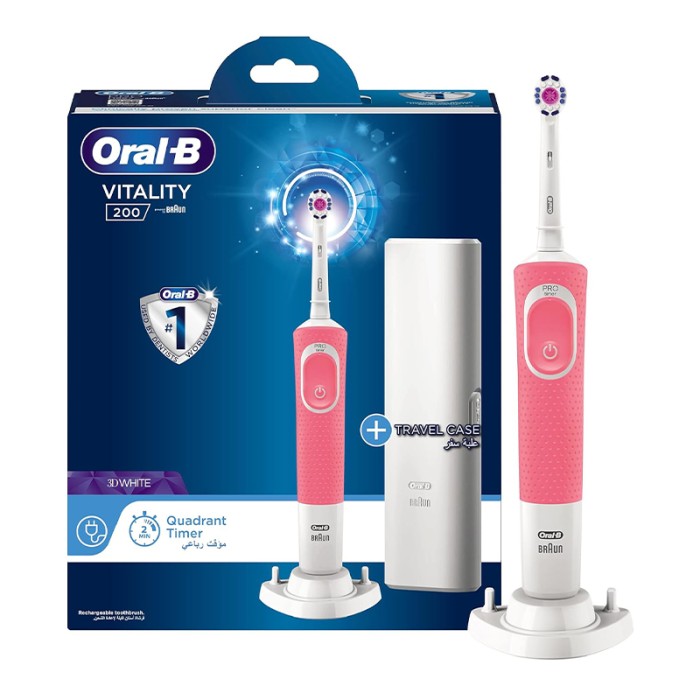 Oral B Vitality 200 Toothbrush Travel Case Pink