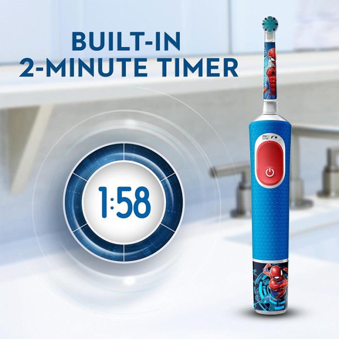 Oral B Vitality 300 KIDS Rechargeable Toothbrush Featuring Marvel Spiderman with 2 Cleaning Modes & 2min Built in Timer