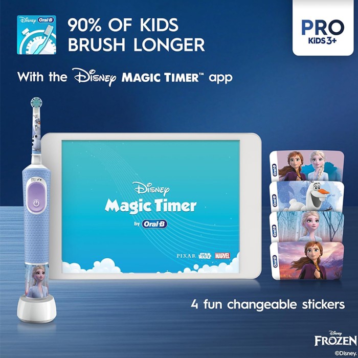 Oral B Vitality 300 KIDS Rechargeable Toothbrush Frozen with 2 Cleaning Modes & 2min Built in Timer
