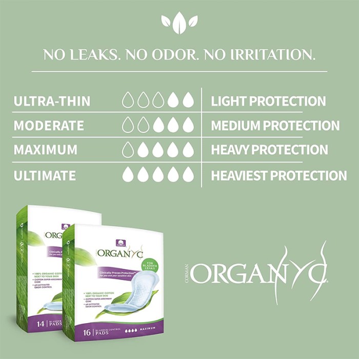 Organyc Light Incontinence Ultra Ultimate Pads 14 Pcs