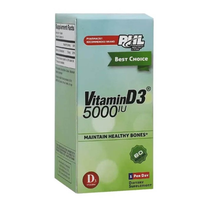 PHL Vitamin D 5000 IU 60 Caps