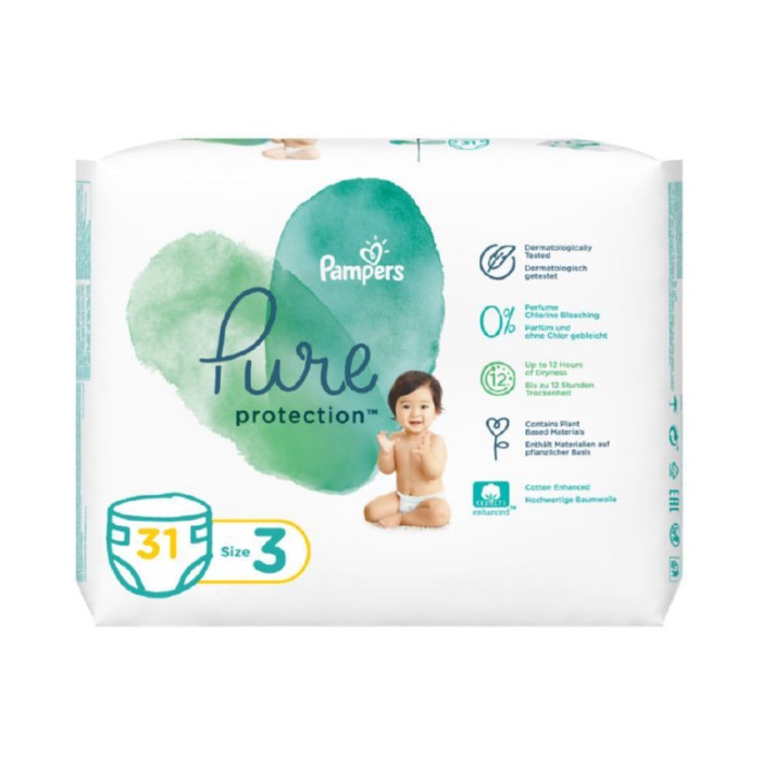 Pampers Pure Protection Diaper Size 3, 6 - 10kg, 31 Diapers