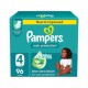 Pampers Rash Protection Baby Diapers - Jumbo Box - Size 4 - 9 - 14 Kg - 96 Count