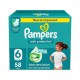 Pampers Rash Protection Baby Diapers - Jumbo Box - Size 6 - 13+ Kg - 58 Count