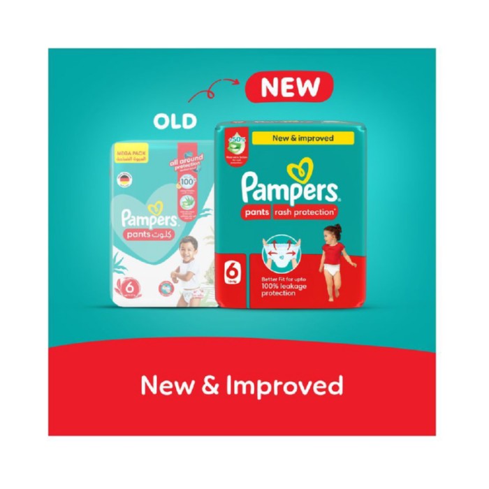 Pampers Rash Protection Diapers Pants With Aloe Vera - Size 6 - 16 - 21kg - 68 Pcs