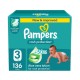Pampers Rash Protection Taped Diapers - Giant Box - Size 3 - 6 - 10 kg - 136 Pcs