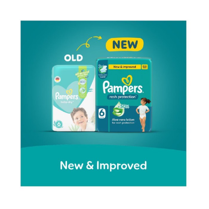 Pampers Rash Protection Taped Diapers - Giant Box - Size 6 - 13 Plus kg - 72 Pcs