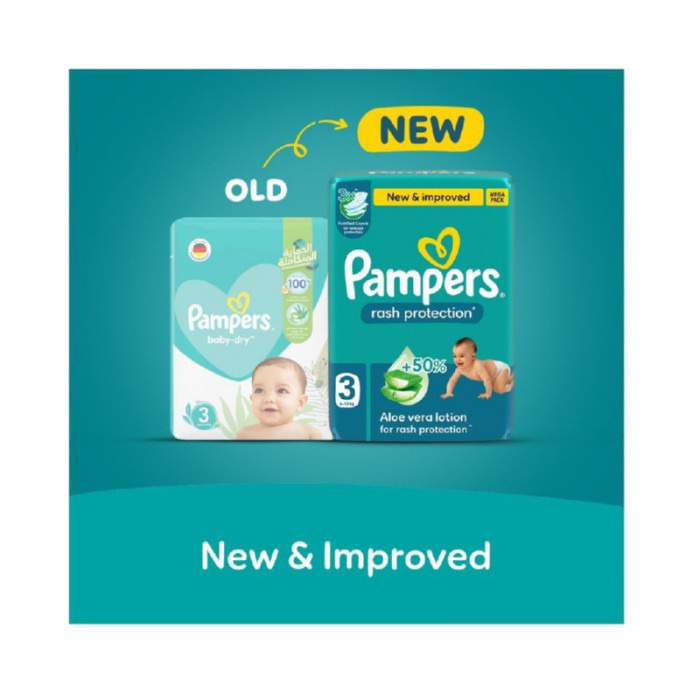 Pampers Rash Protection Taped Diapers - Giant Pack - Size 3 - 6 - 10 kg - 84 Pcs