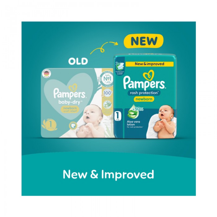 Pampers Rash Protection Taped Diapers - Size 1 - 2 - 5 kg - 136 Count