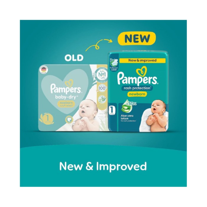 Pampers Rash Protection Taped Diapers - Size 1 - 2 - 5 kg - 21 Pcs
