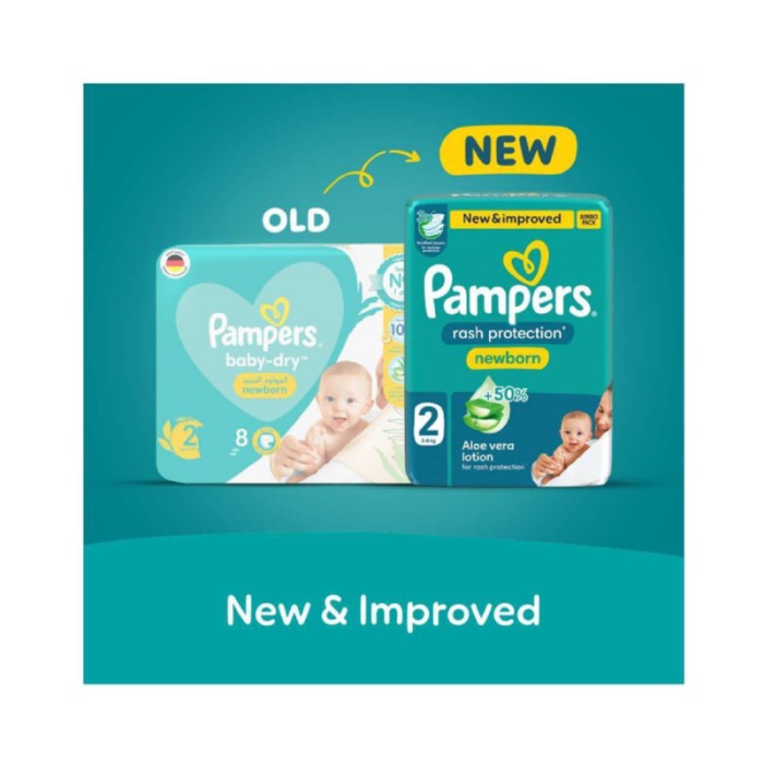 Pampers Rash Protection Taped Diapers - Size 2 - 3 - 8 kg - 136 Count