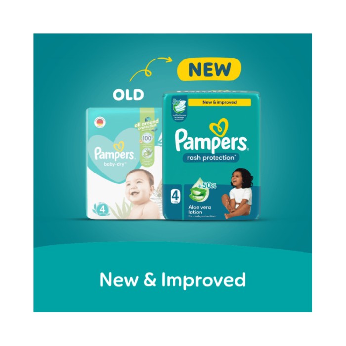 Pampers Rash Protection Taped Diapers - Size 4 - 9 - 14 kg - 16 Pcs