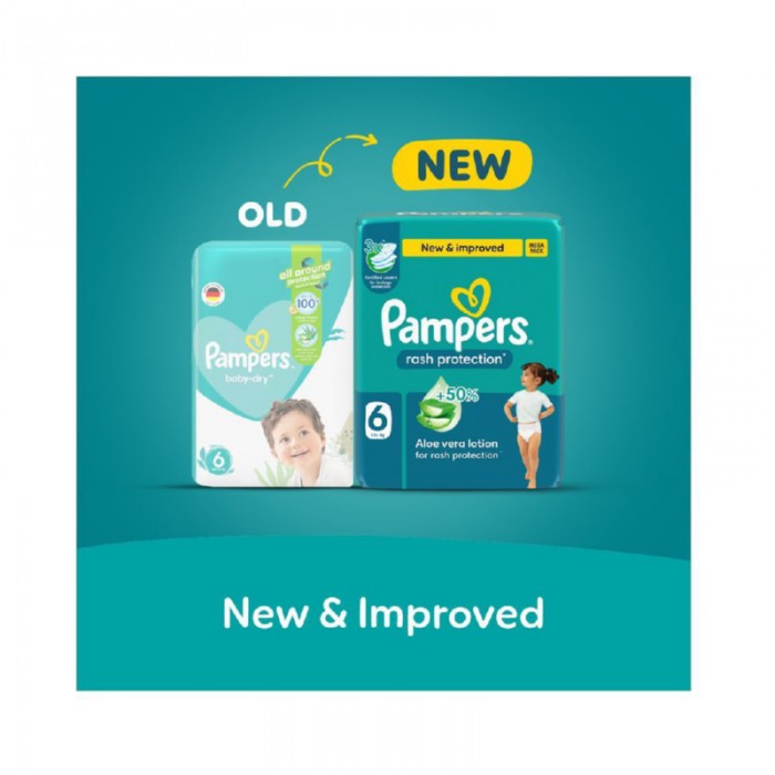 Pampers Rash Protection Taped Diapers - Size 6 - 13+ kg - 36 Pcs