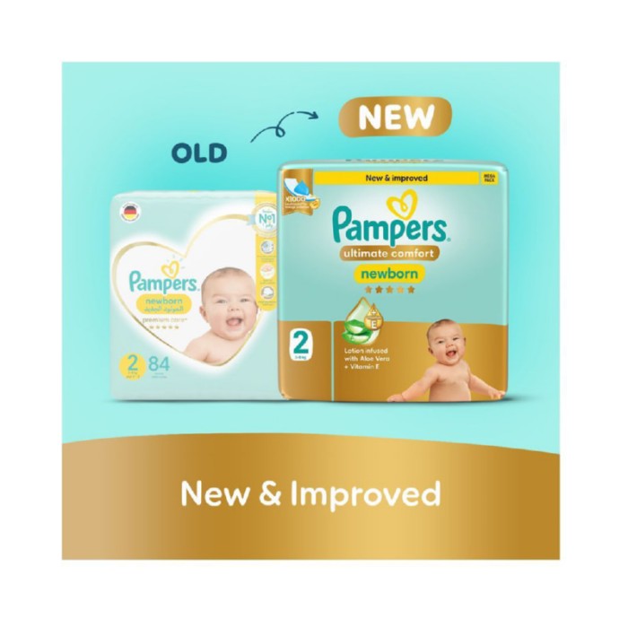 Pampers Ultimate Comfort Taped Diapers - Size 2 - 3 - 8 kg - 108 Pcs