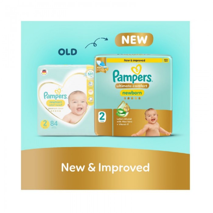 Pampers Ultimate Comfort Taped Diapers - Size 2 - 3 - 8 kg - 46 Pcs