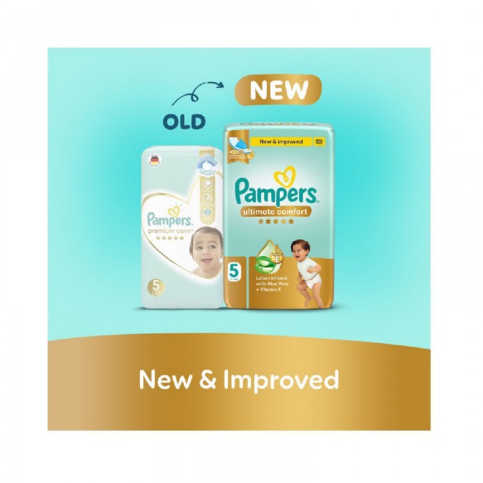 Pampers Ultimate Comfort Taped Diapers - Size 5 - 11 - 16 kg - 56 Pcs