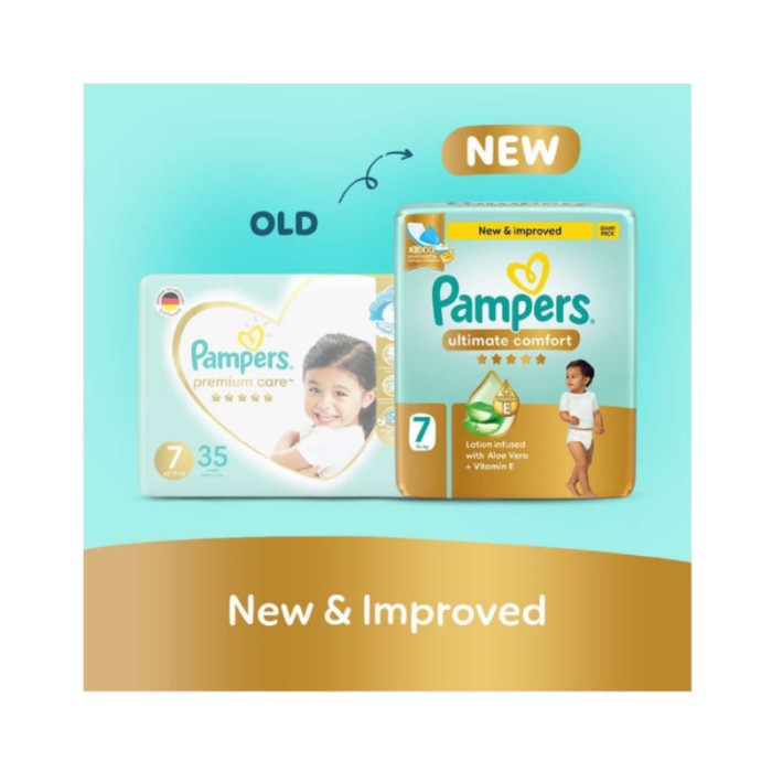 Pampers Ultimate Comfort Taped Diapers - Size 7 - 15+ kg - 52 Count