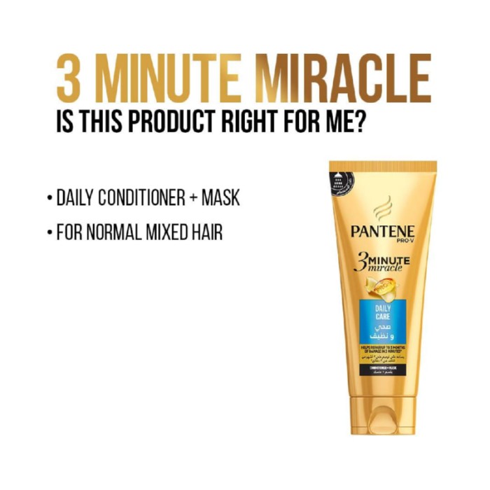 Pantene Pro - V 3 Minute Miracle Daily Care Conditioner + Mask 200 ml