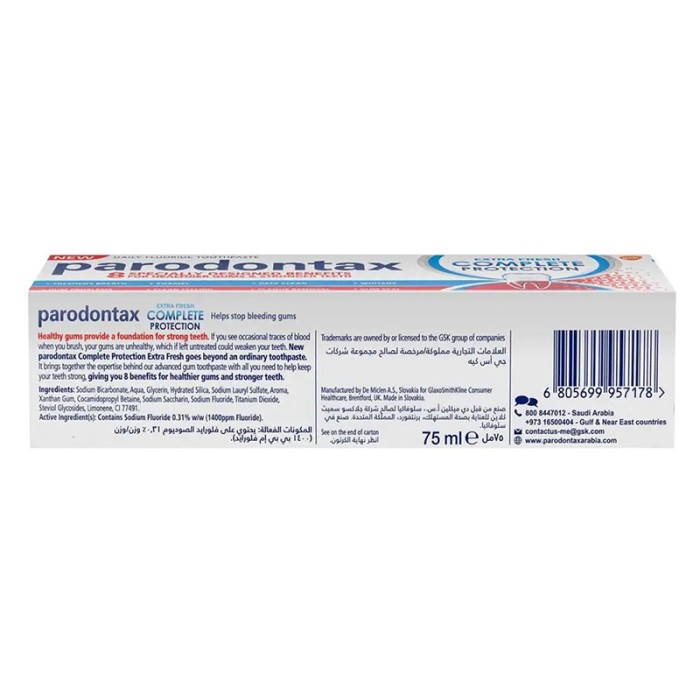 Parodontax Toothpaste Complete Protection Extra Fresh 75ml