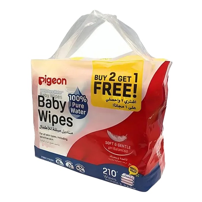 Pigeon Baby Water Wipes 70 Sheets 2 Plus 1 Free