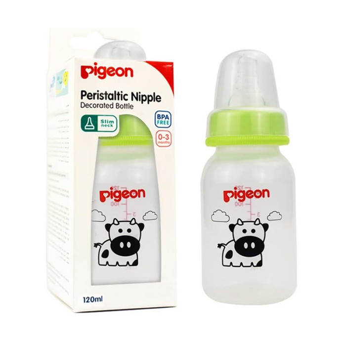 Pigeon Decorated Plastic Cow Bottle 120ml Animals