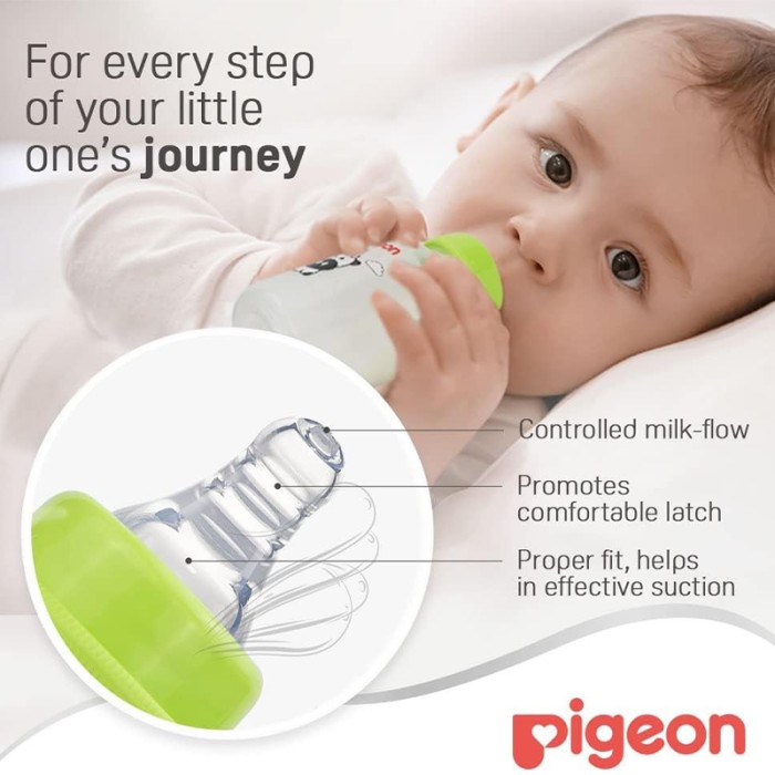 Pigeon Decorated Plastic Cow Bottle 120ml Animals