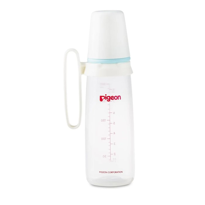 Pigeon Glass Feeding Blue Bottle With Handle 240ml