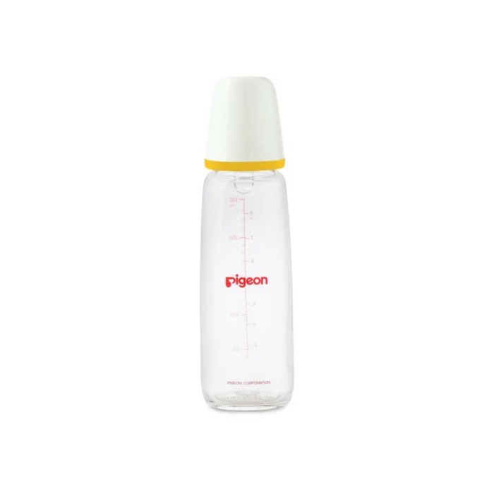 Pigeon Glass Feeding Yellow Bottle K 8 240ml