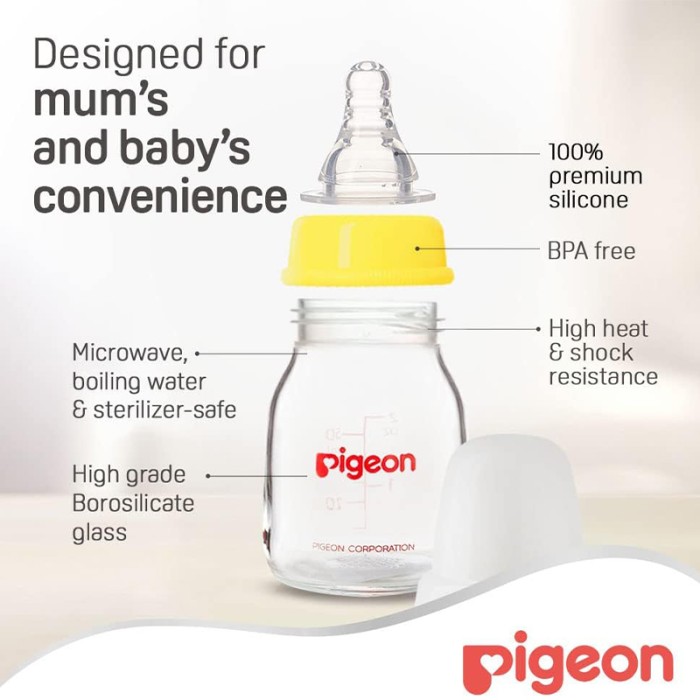 Pigeon Glass Juice Yellow Feeder 50ml