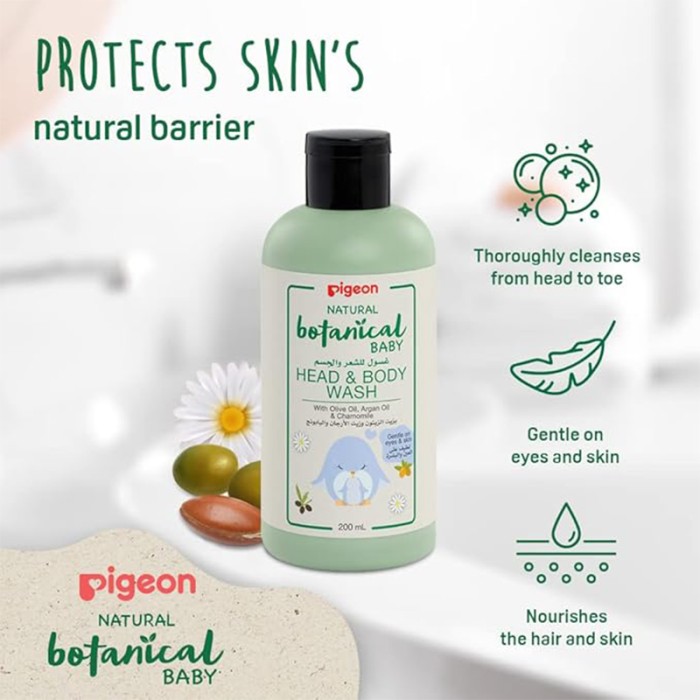 Pigeon Natural Botanical Baby Head and Body Wash 200ml