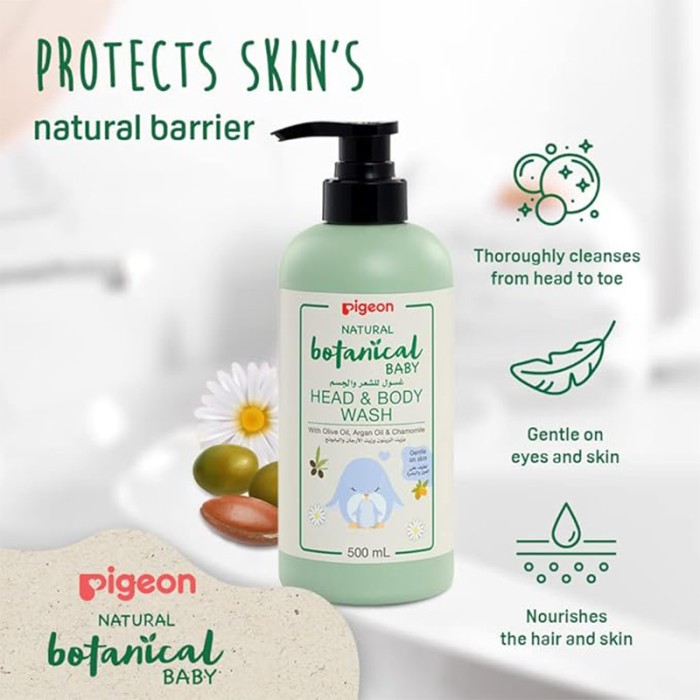 Pigeon Natural Botanical Baby Head and Body Wash 500ml