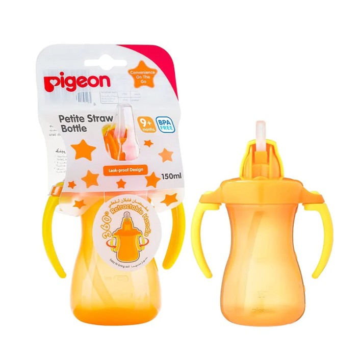 Pigeon Petite Straw Bottle orange Hanging Type 150ml