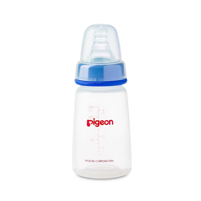 Pigeon Plastic Feeding Blue Bottle 120ml Transparent Cap
