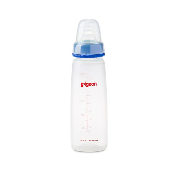 Pigeon Plastic Feeding Blue Bottle 240ml Transparent Cap