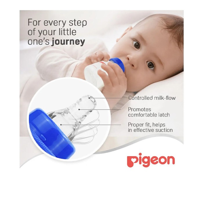 Pigeon Plastic Feeding Blue Bottle 50ml Transparent Cap