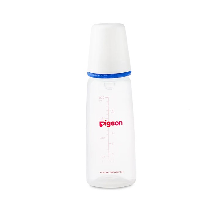 Pigeon Plastic Feeding Blue Bottle KP 6 200ml White Cap