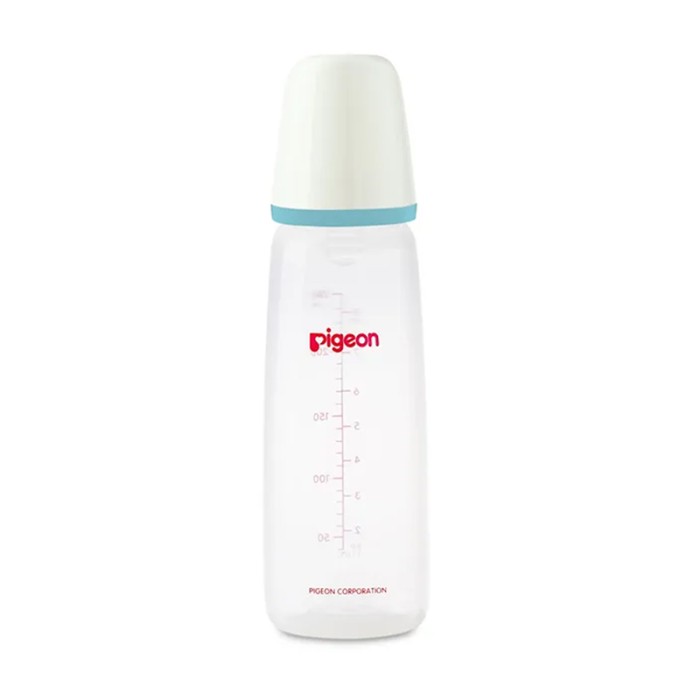 Pigeon Plastic Feeding Blue Bottle KP 8 240ml White Cap