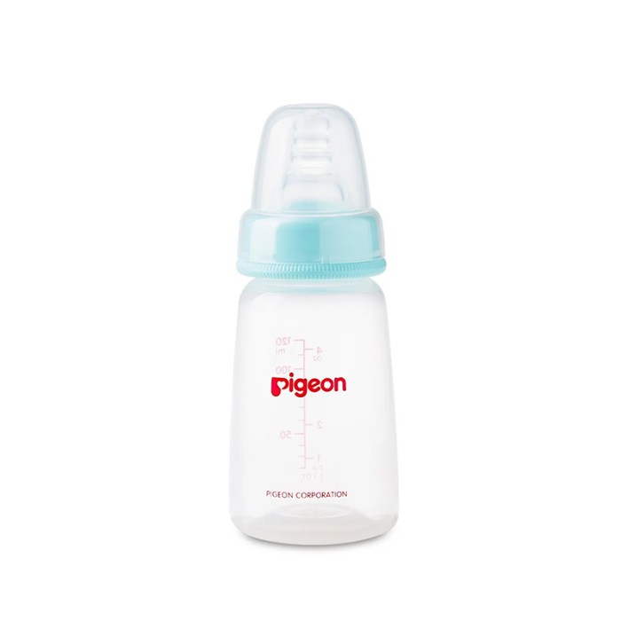 Pigeon Plastic Feeding Pale Blue Bottle 120ml Transparent Cap