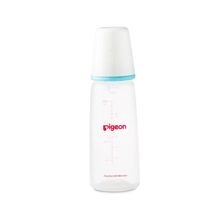 Pigeon Plastic Feeding Pale Blue Bottle KP 6 200ml White Cap