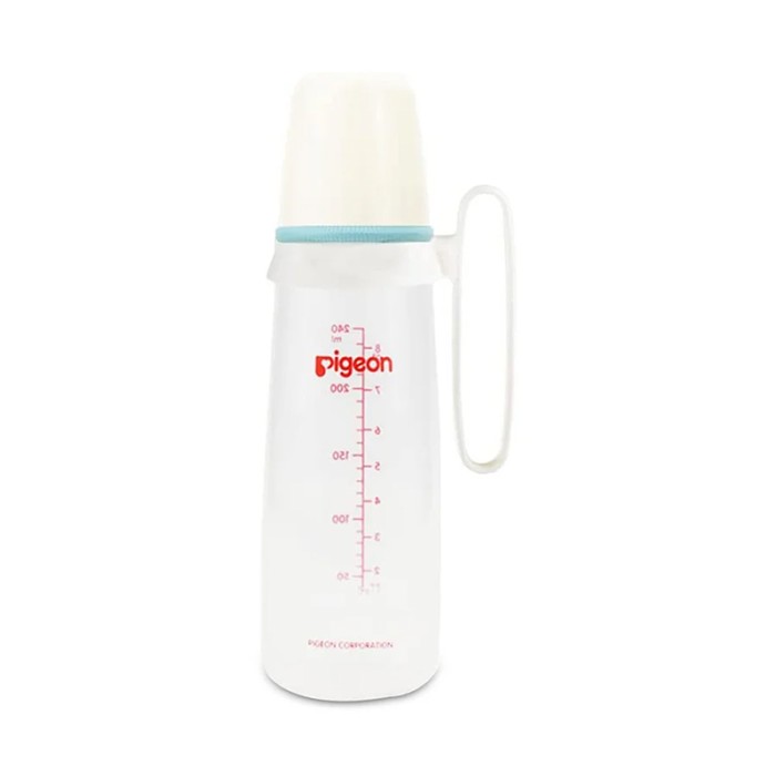 Pigeon Plastic Feeding Pale Blue Bottle With Handle 240ml