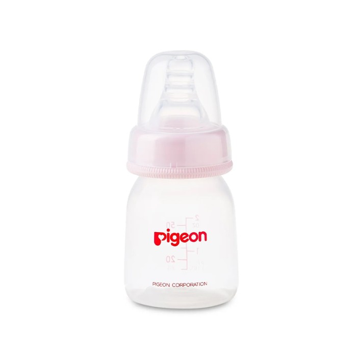 Pigeon Plastic Feeding Pink Bottle 50ml Transparent Cap