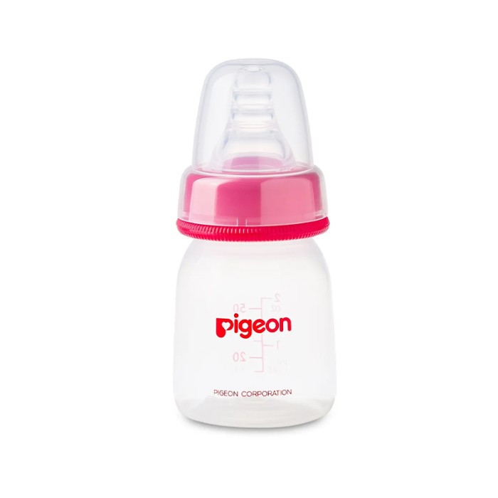 Pigeon Plastic Feeding Red Bottle 50ml Transparent Cap