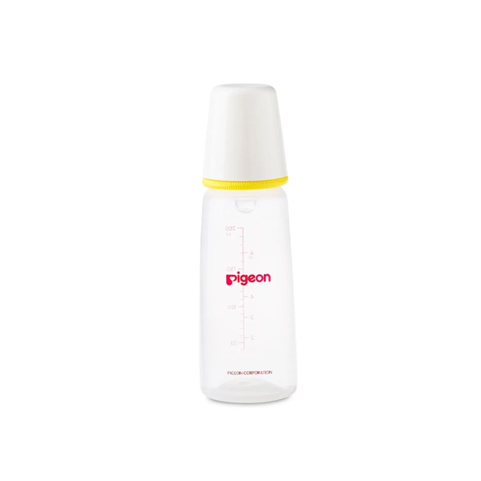 Pigeon Plastic Feeding Yellow Bottle KP 6 200ml White Cap