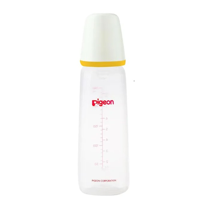 Pigeon Plastic Feeding Yellow Bottle KP 8 240ml White Cap