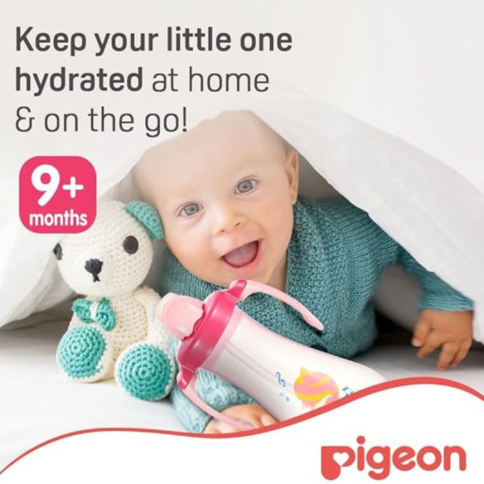 Pigeon Tall Straw Bottle Pink