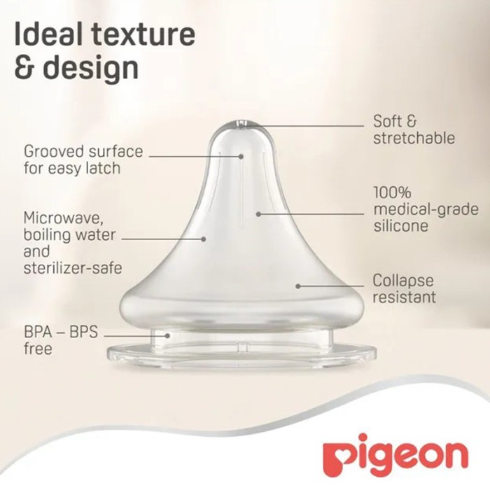 Pigeon Wide Neck Peristaltic Plus Nipple S 2Pc Blister
