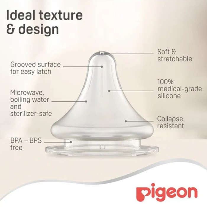 Pigeon Wide Neck Peristaltic Plus Nipple SS 1Pc Blister