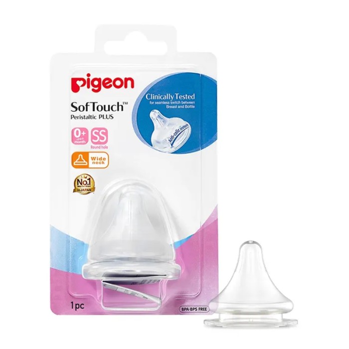 Pigeon Wide Neck Peristaltic Plus Nipple SS 1Pc Blister