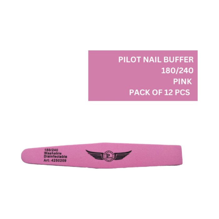 Pilot Nail Buffer S7PK-M 180/240 - Pink PNB-209 12 Pcs